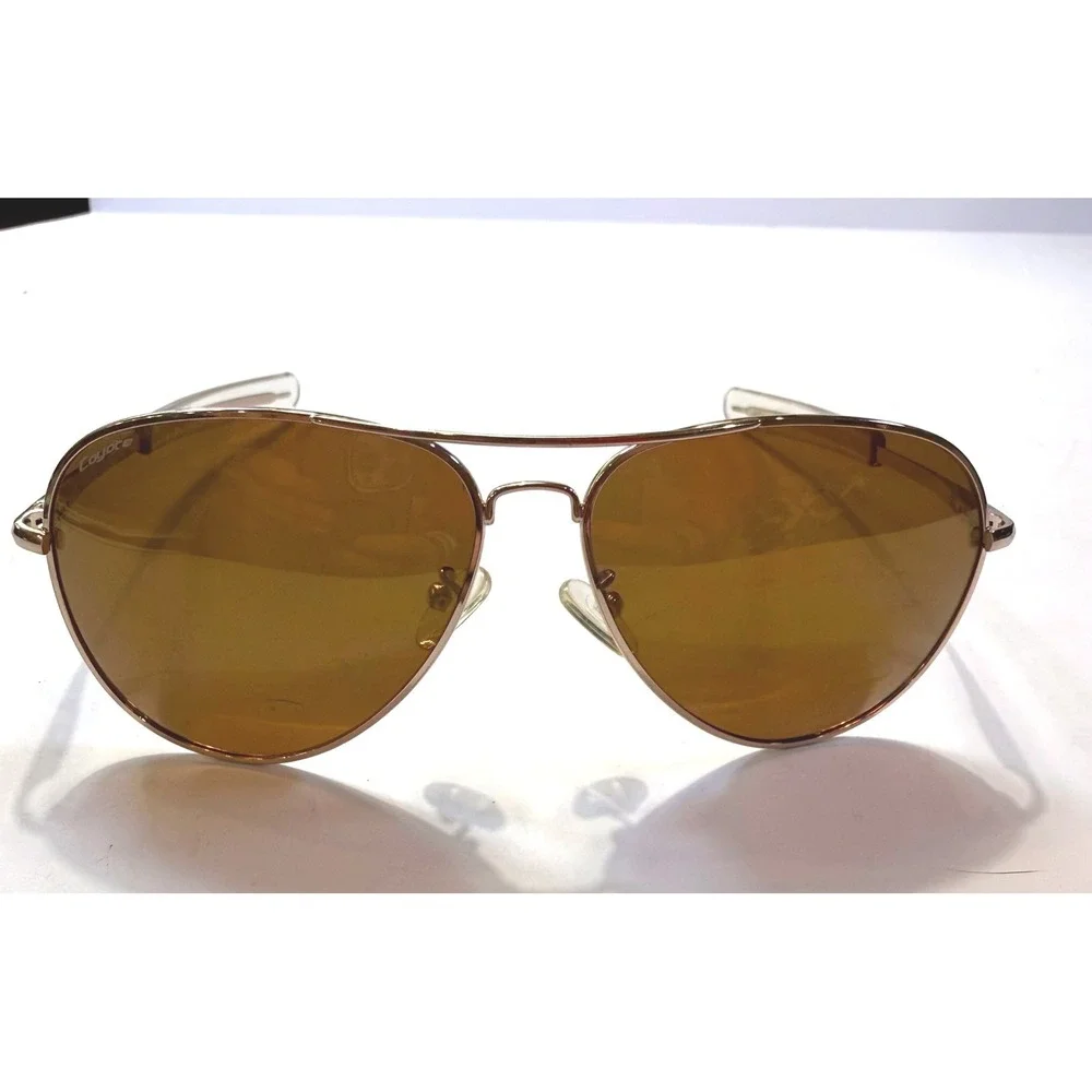 Coyote Miramar Polarized Aviator Sunglasses Gold Frame Amber Lens Handmade